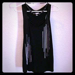 Black sequined tank top size XL